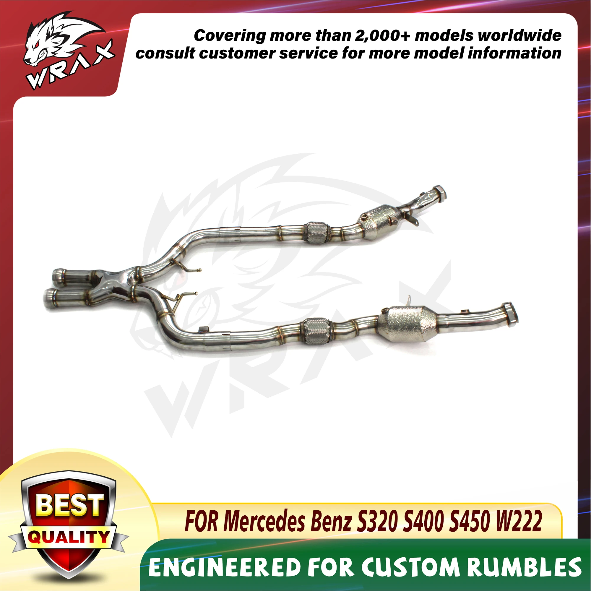 

[WRAX Exhaust Custom product] Turbo Catless Downpipe Exhaust for Mercedes Benz S63 S320 S400 S500 S600 w222 6.0T Catalytics