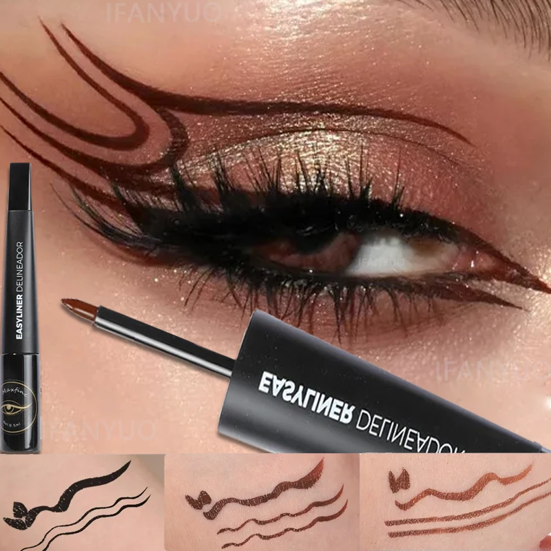 Matte Black Brown Waterproof Liquid Eyeliner Pencil Sweatproof Quick Dry Easy To Wear High Pigment Eye Liner Pen Eye Makeup Tool