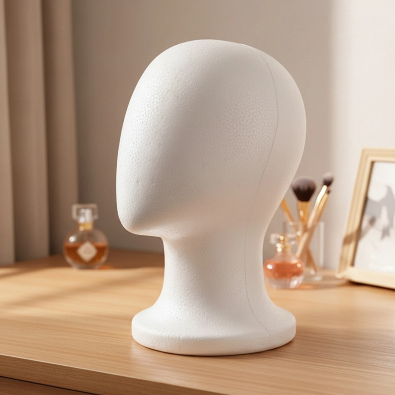 Styrofoam Hairpiece Head Pinnable Foam Mannequin Head Hairpiece Stand Faceless for Hair Stylists, Salon Display