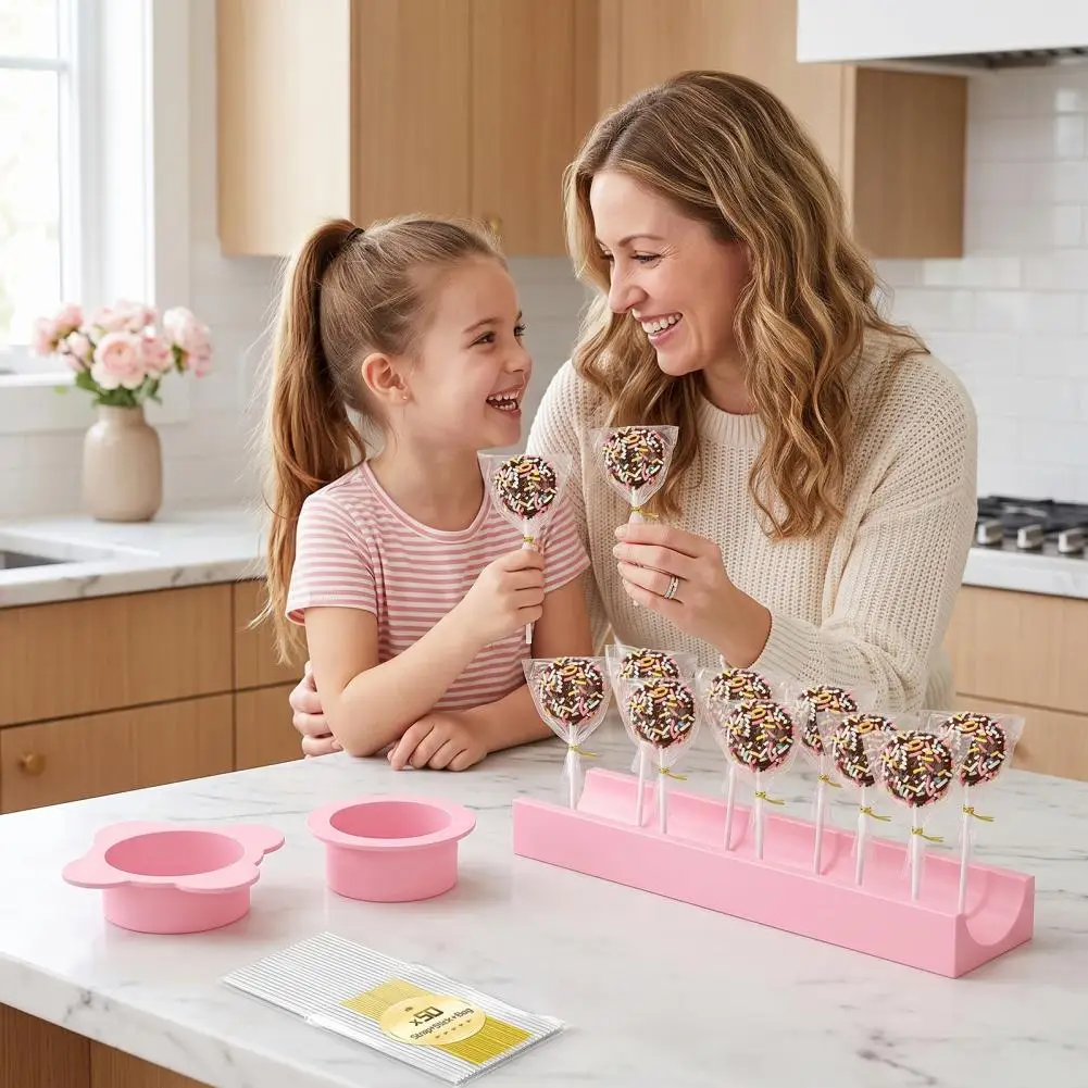 Cake Pop Maker Kit Wedding Treat Making Kit 3pcs Cake Pop Mold Set Food Grade Plastic Round Ball Maker Baking for Cake