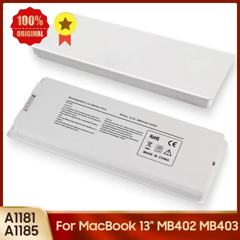 

Аккумулятор A1181 A1185 для планшета MacBook 13 "MB402 MB403 MA254 MA255 MA699 MA700 MB061 MA566FE/A MB881LL/A MB062, аккумулятор 5600 мАч