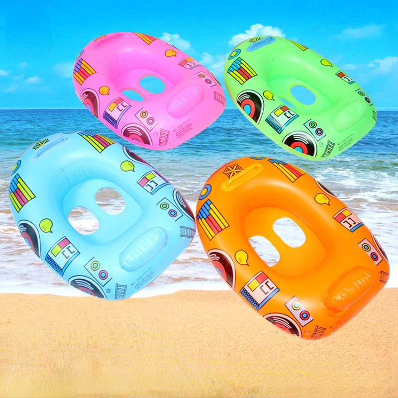 Inflatable Car Rafts Swimming Float Pool Ring Cute Floatie with Seat and Handle Pool Floats Toys Fun Water Raft Lounge Party