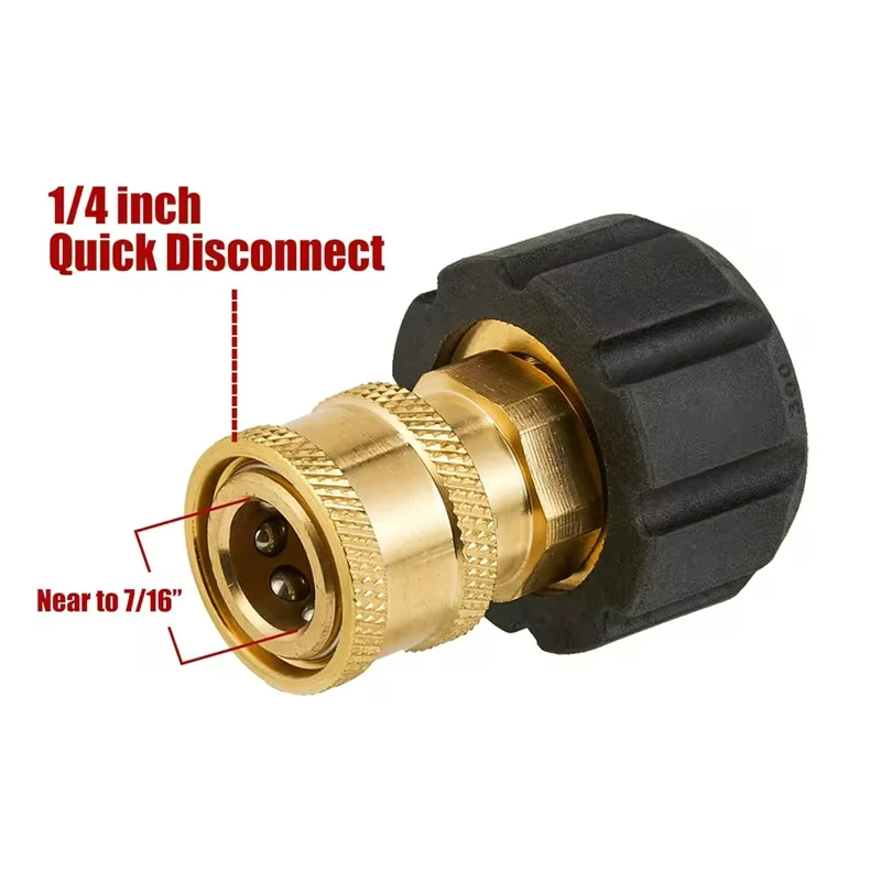 Pressure Washer Quick Connect Adapter Set M22 14mm/15mm to 1/4 Quick Release For High Pressure Hose and Water Guns Accessories