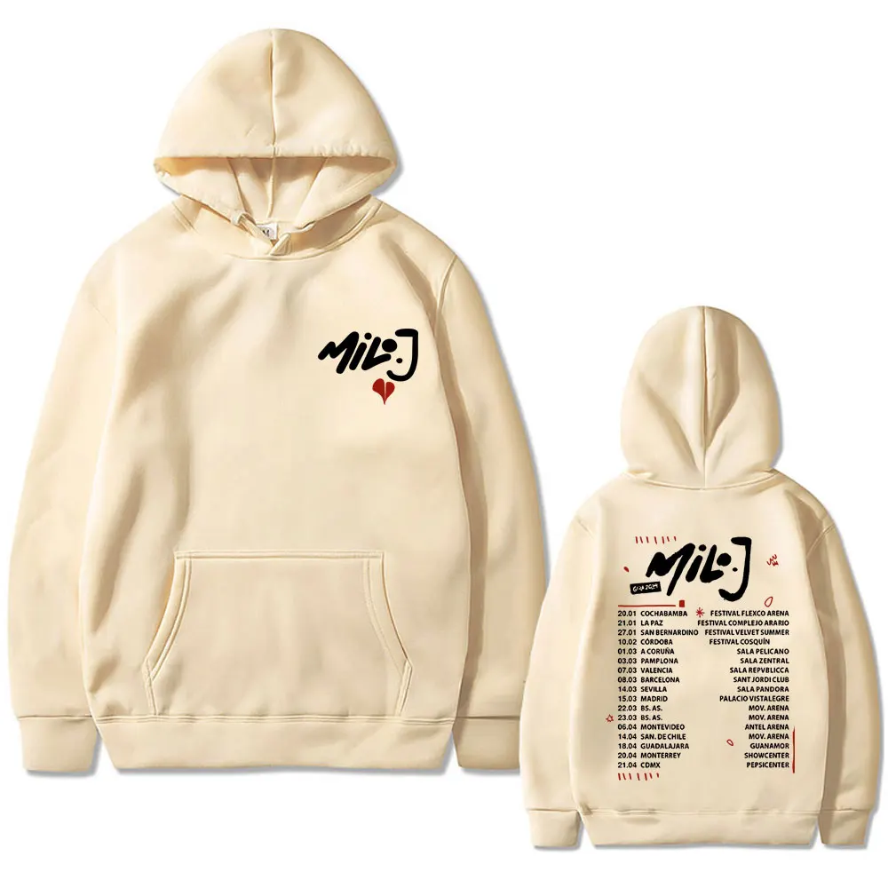 Rapper Milo J Concert Tour 2024 Print Hoodie Men Women Fashion Music Oversized Sweatshirt Male Vintage Hip Hop Pullover Hoodies