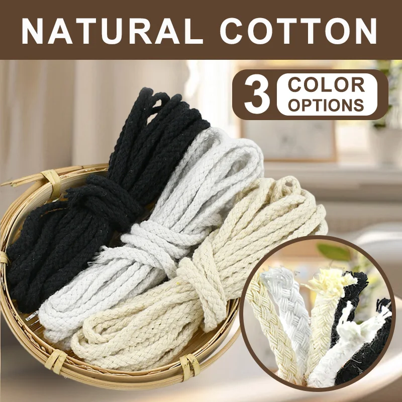 

5/10/20M 5/7mm Macrame Cord Cotton Rope Bag Strap Woven Twisted Ropes Clothes Tents Decoration Craft Cords DIY Sewing Materials