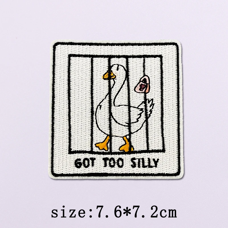 Kleine gelbe Ente Stickerei Patches für Kleidung Hip Hop Tier Patch Eisen auf Patches auf Kleidung schmelzbaren Patch Aufkleber Abzeichen