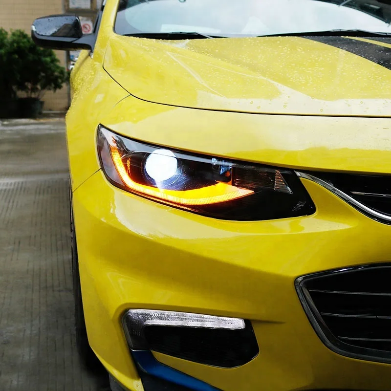 中国製LED DRLバイキセノンプロジェクターレンズ5500K HIDバルブ搭載車用ヘッドライトアセンブリ、シボレーマリブXL 2016-2018対応