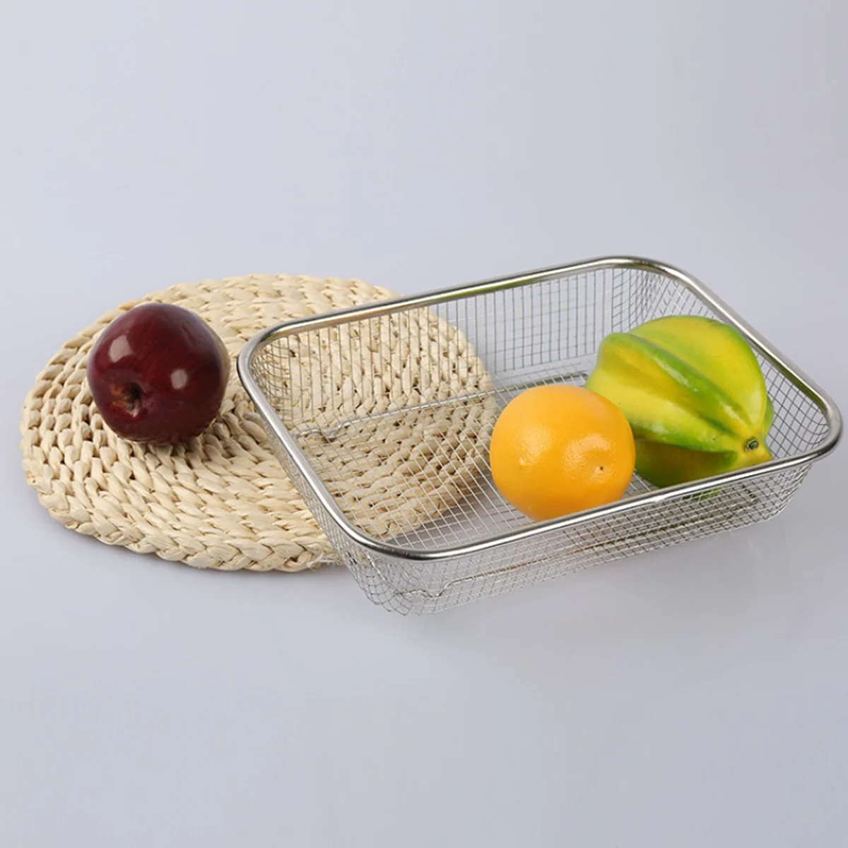 

Kitchen Sink Strainer Basket Vegetables Fruit and Stainless Steel Rectangular Storage