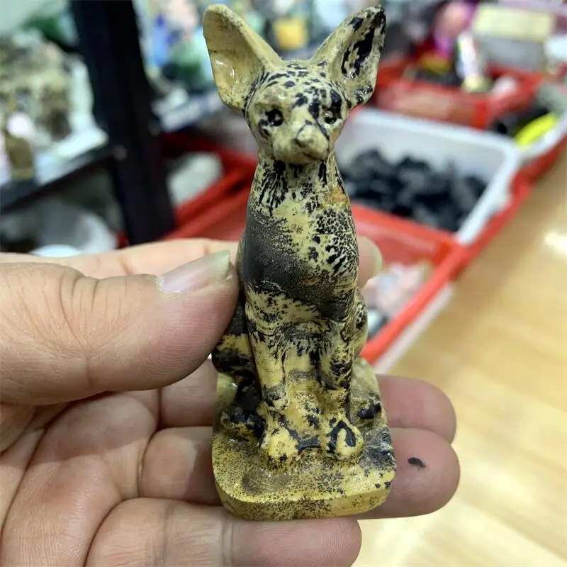 الصورة الطبيعية الحجر المصري ماو القط نحت الحيوان أزياء ديكور المنزل عيد ميلاد عطلة الحاضر 1PCS #1