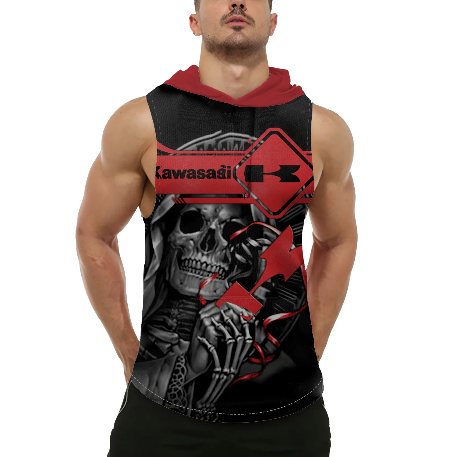 Motorcycle Uniform Mens Tops Basketball Tank Top Men's Clothing Extreme Sports Clothes High-quality Gym T-shirt Man Top Kawasaki