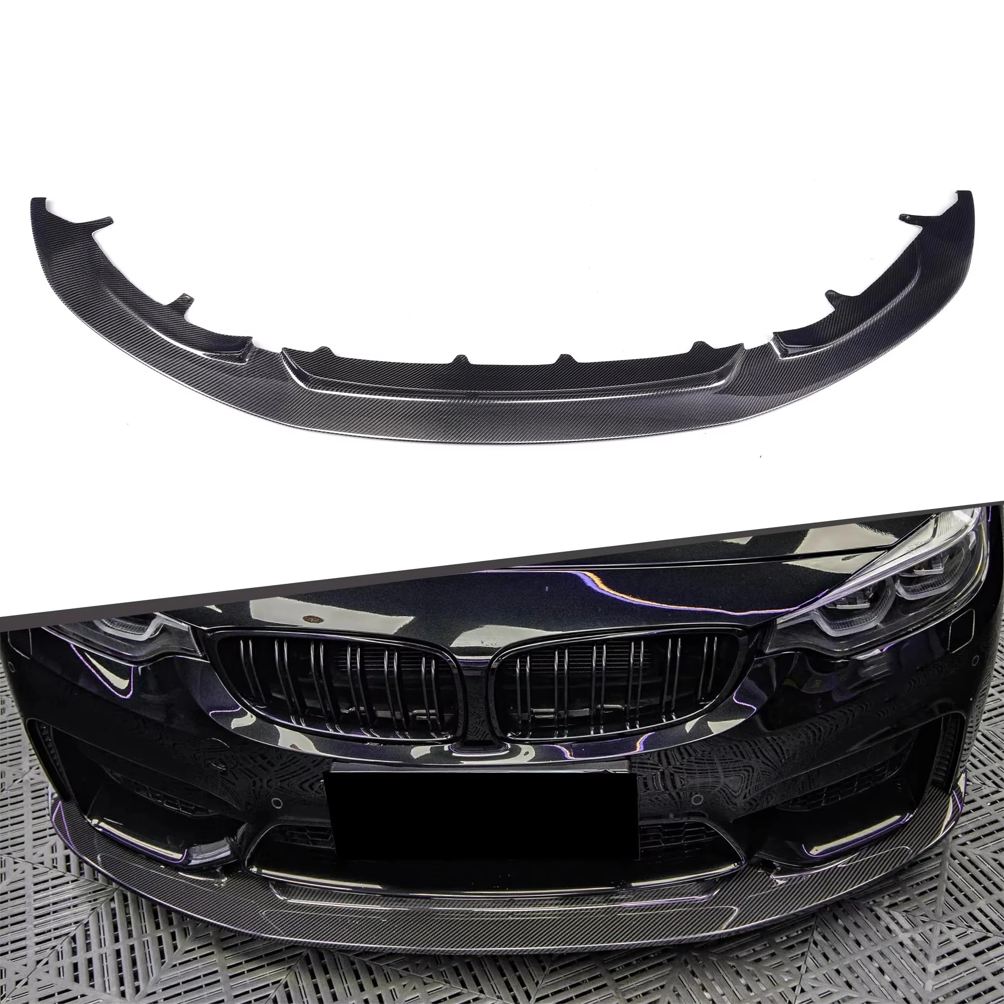 

Front Spoiler Carbon Fiber Front Bumper Lip GTS Style for F80 F82 F83 F8X M3 M4 2014-2019