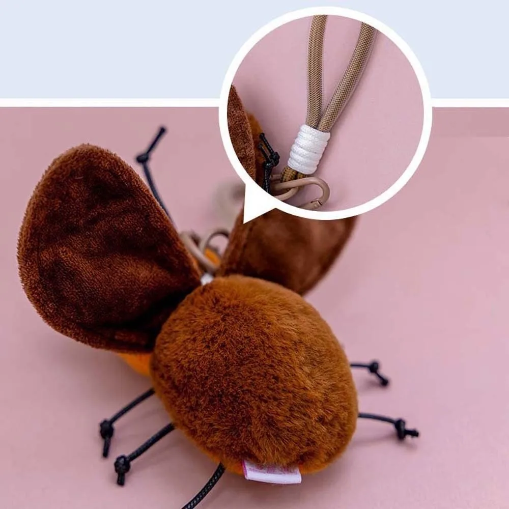 Creative Cartoon Insects Key Ring Ladybug Polyester Moth Fly Pendant Spider Mantis Cockroach Key Chain Bag Hangings