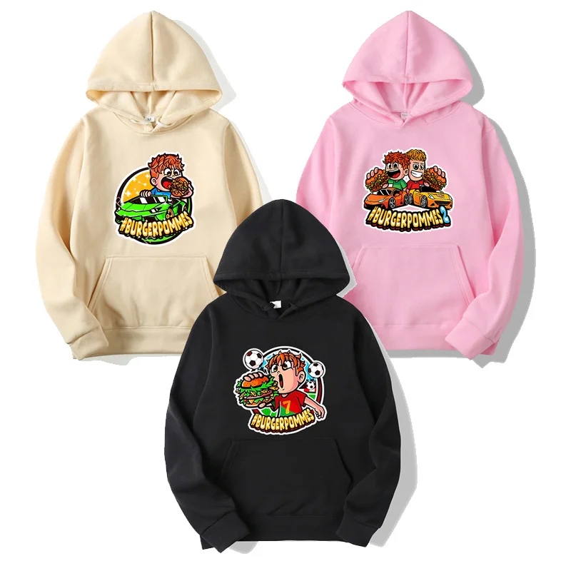 Burgerpommes Icrimax Hoodie Adult Long Sleeve Sweatshirt Graphic Printed Casual Hip Hop Streetwear Men Women Hooded Tops Clothes