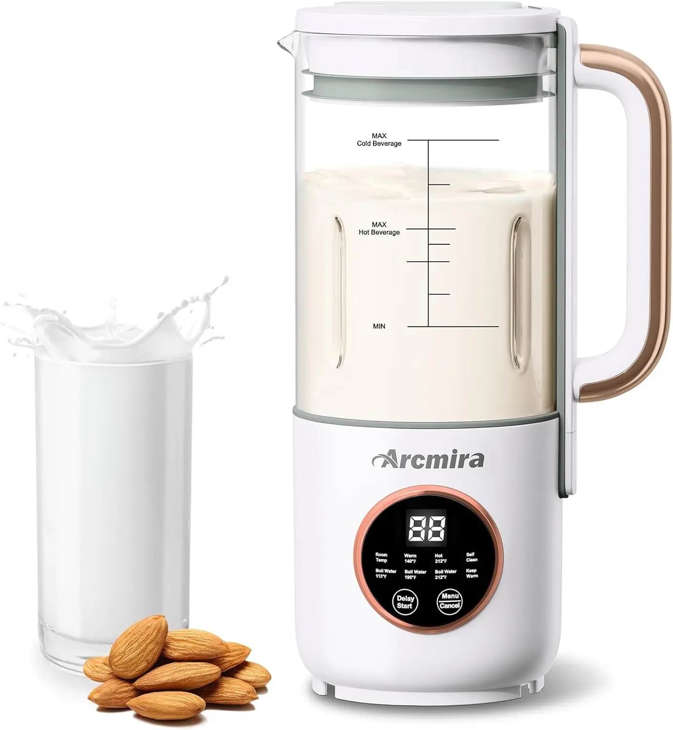 Automatic Nut Milk Maker, 35 OZ Homemade Almond, Plant-Based Milk and Dairy Free Beverages  fresh juice  portable blender