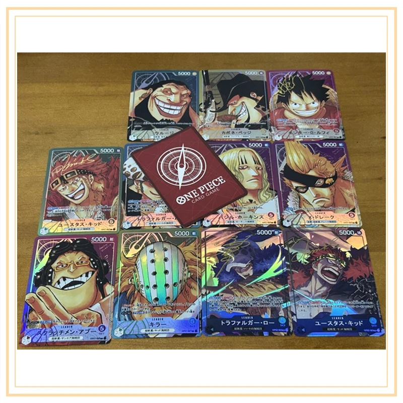 DIY ONE PIECE 12pcs/set Collection card X Drake Trafalgar D. Water Law Anime characters flash card Cartoon toys Christmas gift