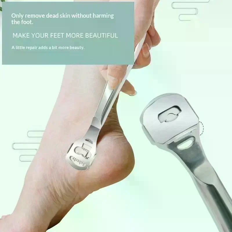 1 Set Stainless Steel Foot Callus Shaver With 10 Replacement Blades And Extra File Head For Pedicure Removing Dead Skin Calluses