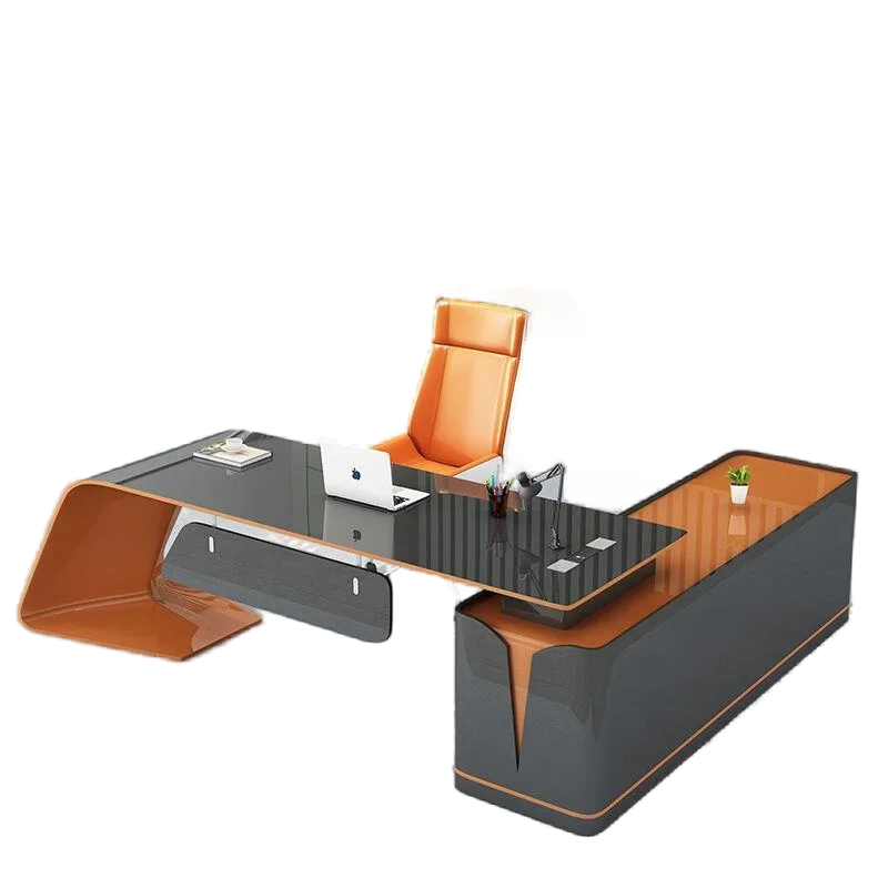 Executive Light Luxury Office Desk in Stock Designer Storage Organizer Computer Desks L Shaped Quality Escritorio Furniture