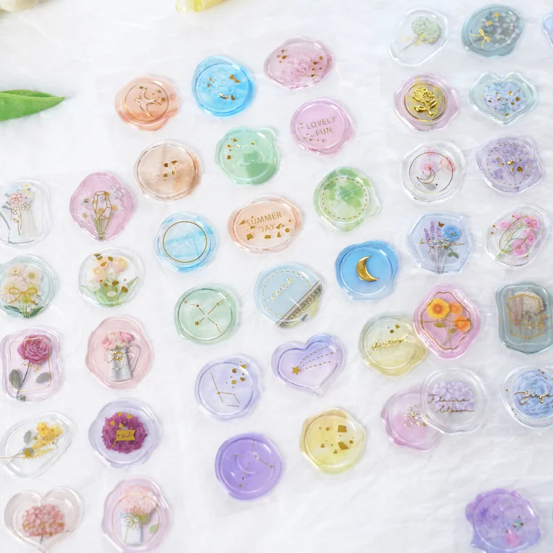 1pcs/lot Kawaii Scrapbook Stickers Colorful stamp Scrapbooking Supplies Journaling Planner Decorative Stationery Sticker