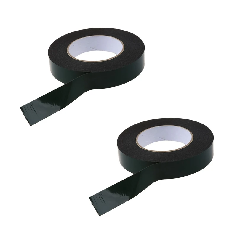 2X Black Super Strong Permanent Double Sided Self Adhesive Foam Car Trim Body Tape Width:25Mm