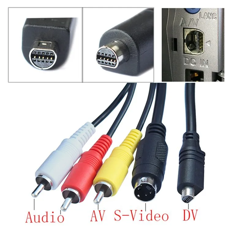 1.5 متر كابل RCA لسوني كاميرا رقمية DVD VMC-15FS 30FS اتصال سلك التلفزيون RCA كاميرا الفيديو AV DV S-VIDEO الصوت والفيديو تمديد كابل #4