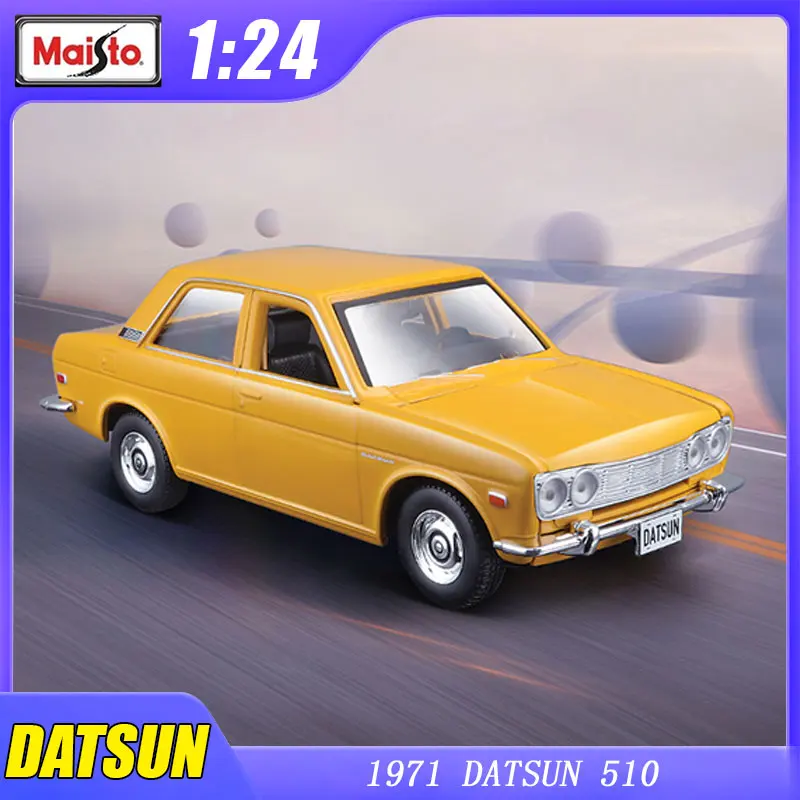 

1:24 Maisto 1971 Datsun 510 Model Car 1973 Nissan Skyline 200 GT-R Diecast Edition Alloy Luxury Vehicle Toy Ornament Kids Gift