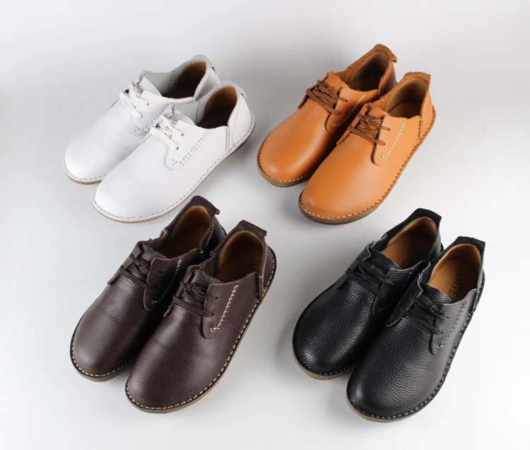 

Retro Cowhide Flat Sole Women's Boots Casual Shoes Natural Genuine Leather Shoes Manual sewing