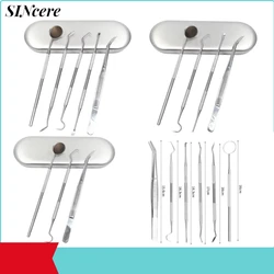 6/5/4/3Pcs Stainless Steel Dental Mirror Dental Kit Bag Mouth Mirror Dental Instrument Care Dentist Whitening Tool Oral Care Kit