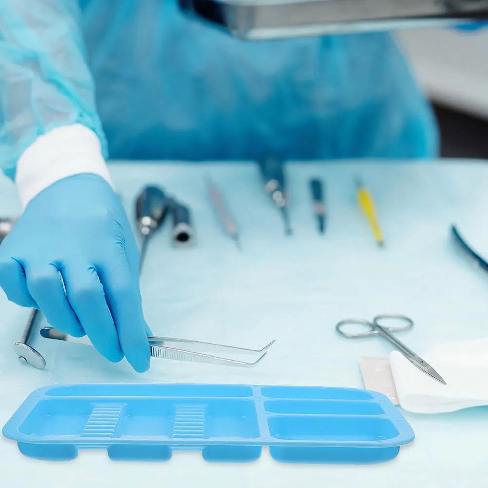 

2Pcs Colorful Mini Dental Trays Durable Plastic Organizer Plates Dentist Tools Storage Holder Dental Plate Plastic Tray