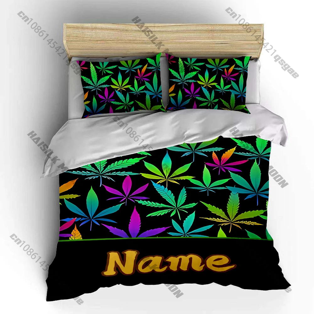 

Green Maple Leaf Cartoon Duvet Cover Bedding Set Anime Comforter Cover for Bedroom Decoration Children Birthday Gifts Full Size