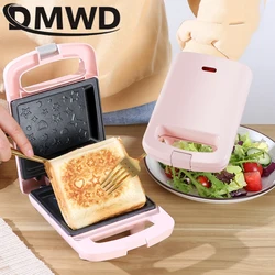 DMWD 110V/220V Breakfast Light Food Machine Electric Sandwich Maker Panini Toaster Non-stick Toast Grill Oven Waffle Machine