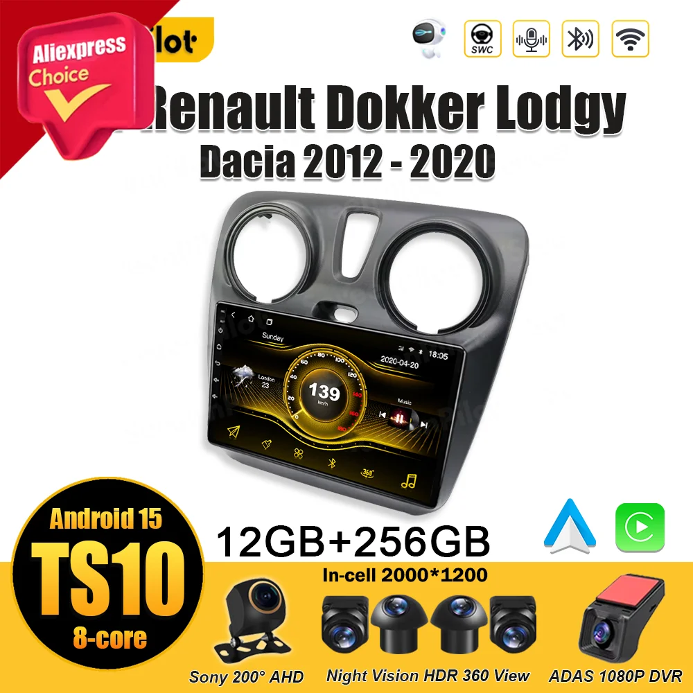 

Android 15 For Renault Dokker Lodgy Dacia 2012 2013 2014 2015 2016-2020 Stereo Head Unit Multimedia Video Player GPS Navigation