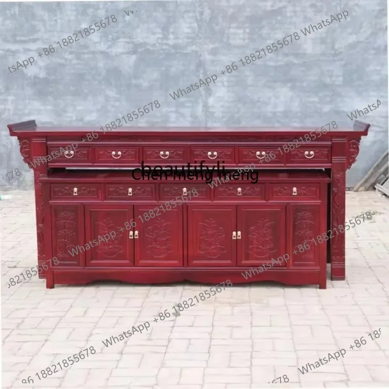 

ss26 Solid Wood Altar Altar Altar God Case Buddha Shrine Incense Burner Table Buddha Niche Entrance