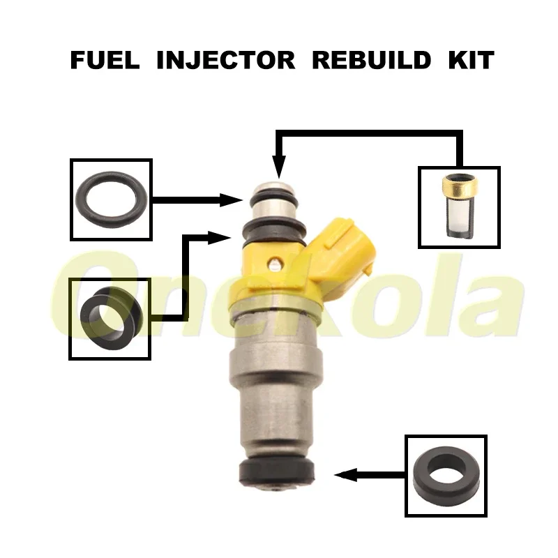 Fuel Injector Service Repair Kit Filters Orings Seals Grommets for Toyota MR2 Celica Supra 3SGTE 4AGE 7MGE 7MGTE 1001-87650