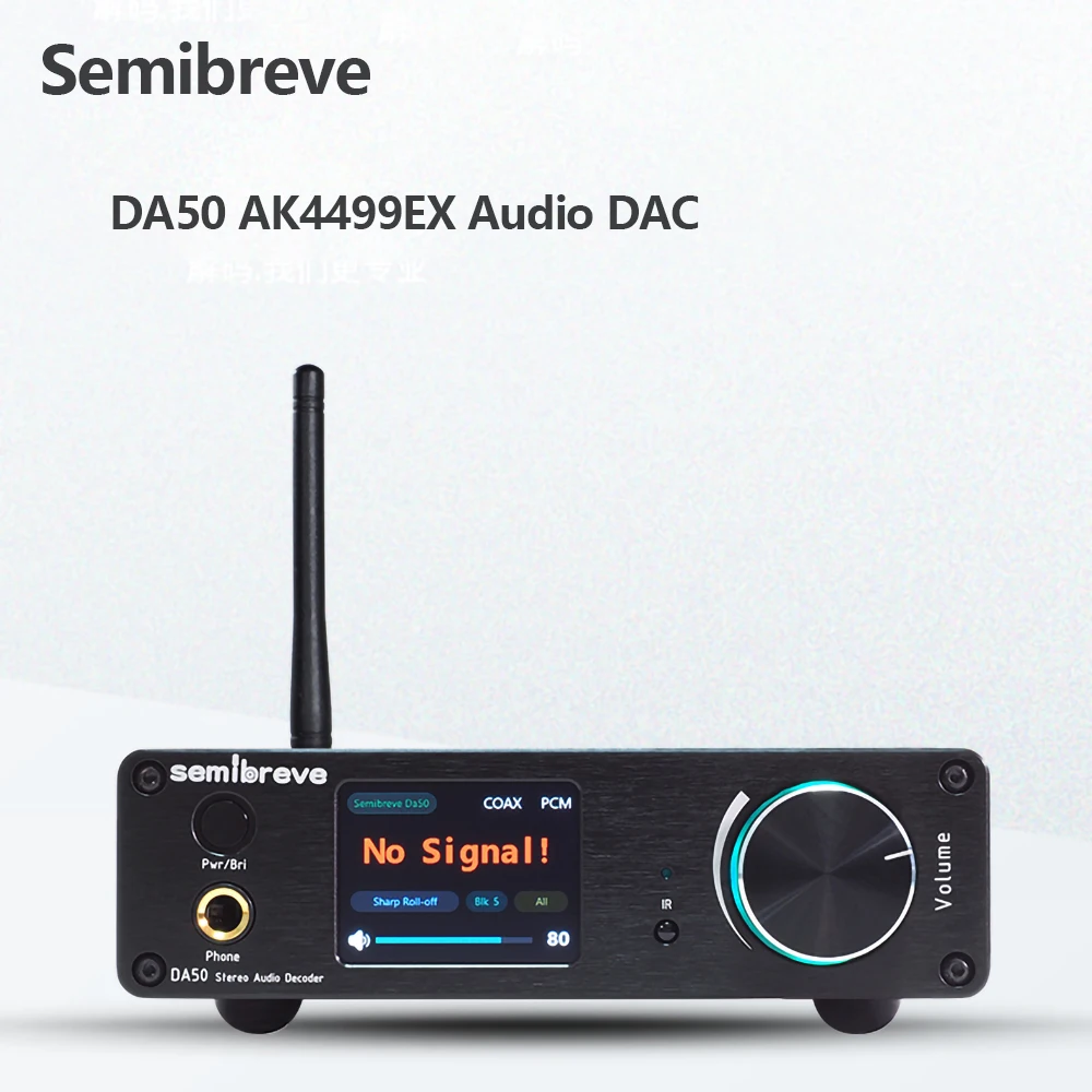 Semibreve DA50 AK4499EX Balance DAC HiFi Audio Decoder AMANERO USB 32Bit 768KHz DSD512 Bluetooth 5.3 QCC5171 LDAC HDMI IIS XLR