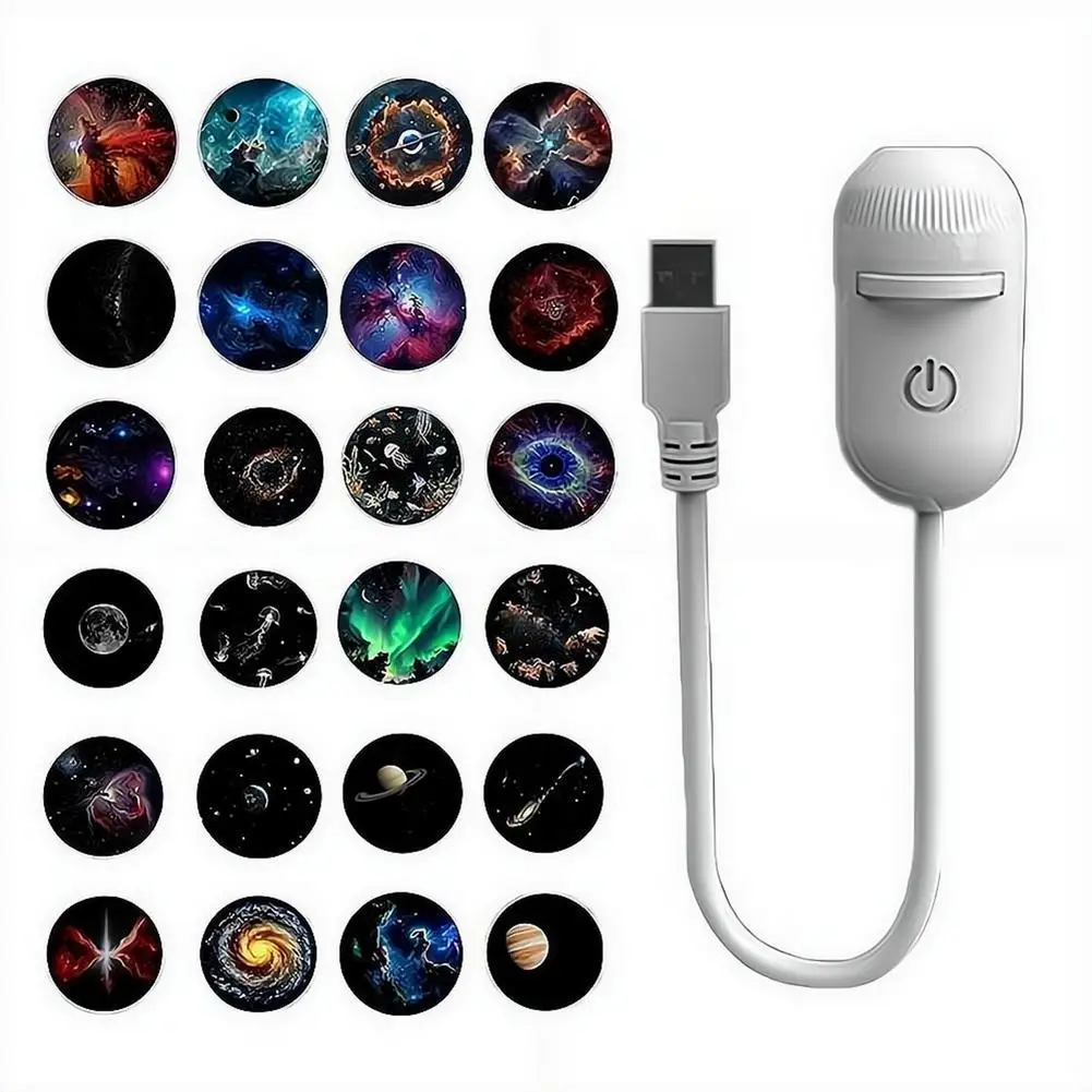 Mini Projector Night Light 360° USB Starry Sky Projector Multiple Dimming Modes Star Projection Lamp Car Decoration
