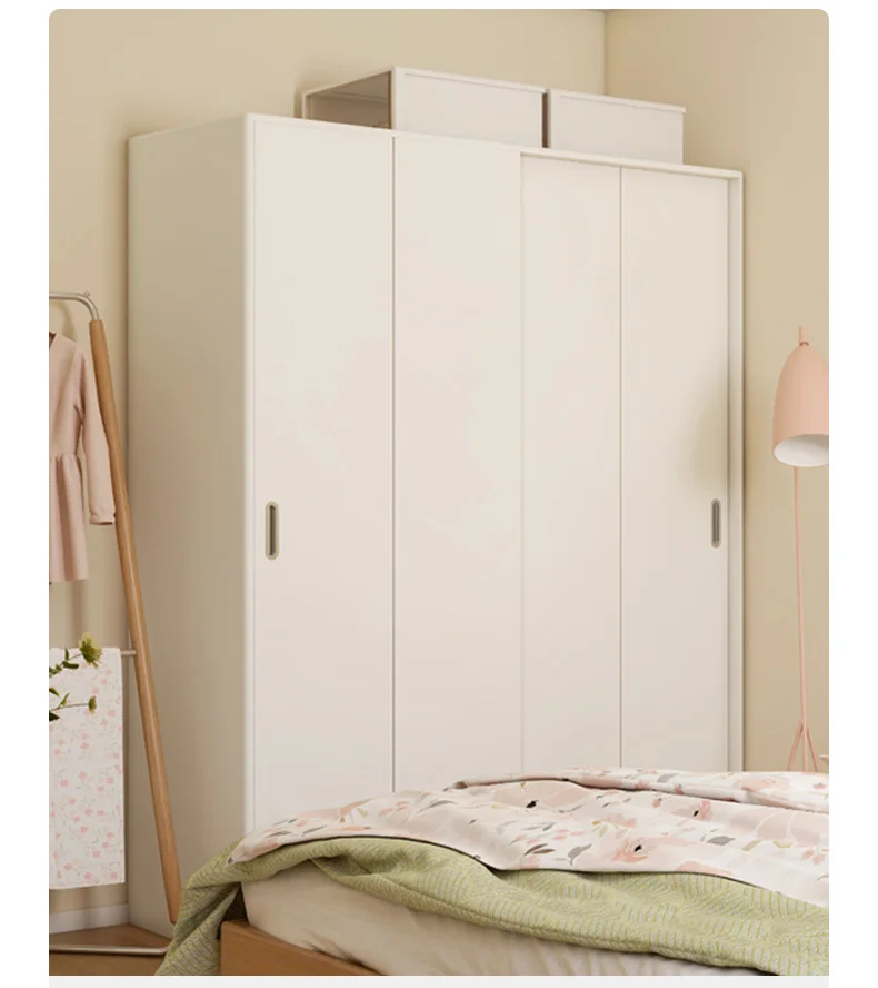 Solid wood sliding door bedroom white sliding door locker