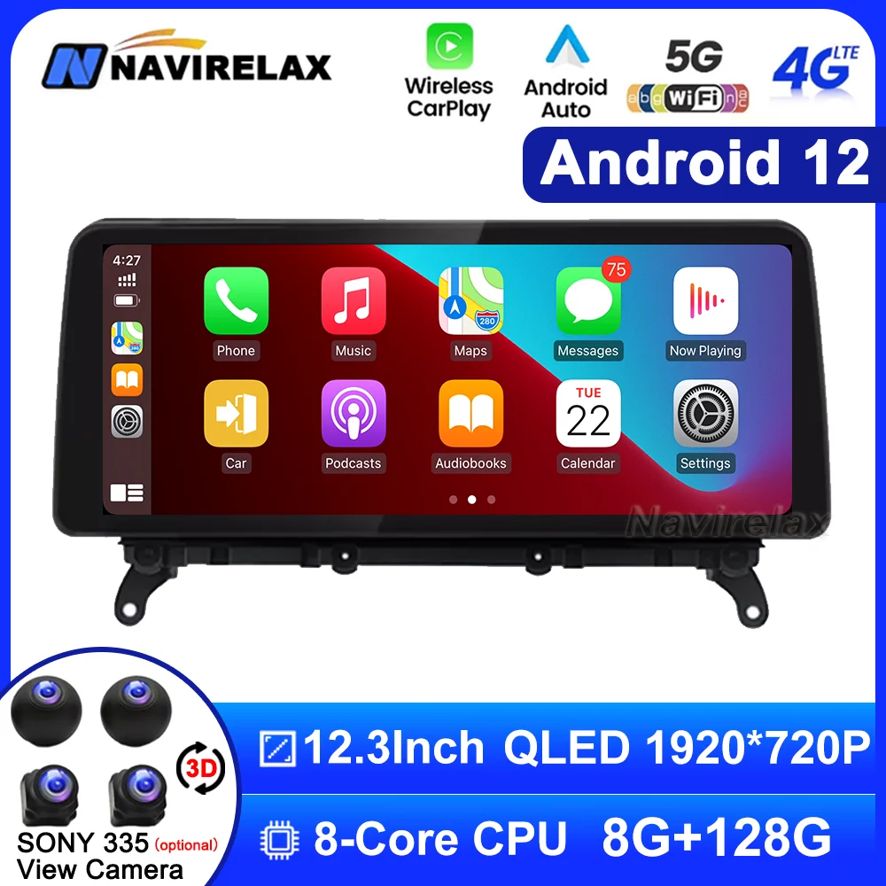 

12.3 Inch Android 12 For BMW X3 F25 / X4 F26 CIC NBT 1920*720P Car Multimedia Player Navigation Carplay Auto System Radio WIFI