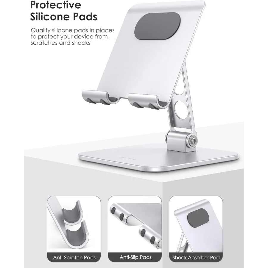 حامل حامل لوحي قابل للتعديل من OMOTON، حامل شاشة محمول عالي التحمل وقابل للطي، أساسيات السفر لجهاز iPad Pro Air Mi