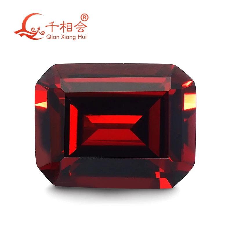 2.4ct  emerald  shape emerald cut red color Natural Garnet Loose Gemstone GRC certificated