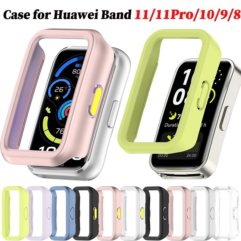 Watch Case for Huawei Band 11 11Pro Accessories All-Around Hard PC Bumper Frame Shell Hollow Cover for Huawei Band 10 9 8 Cases