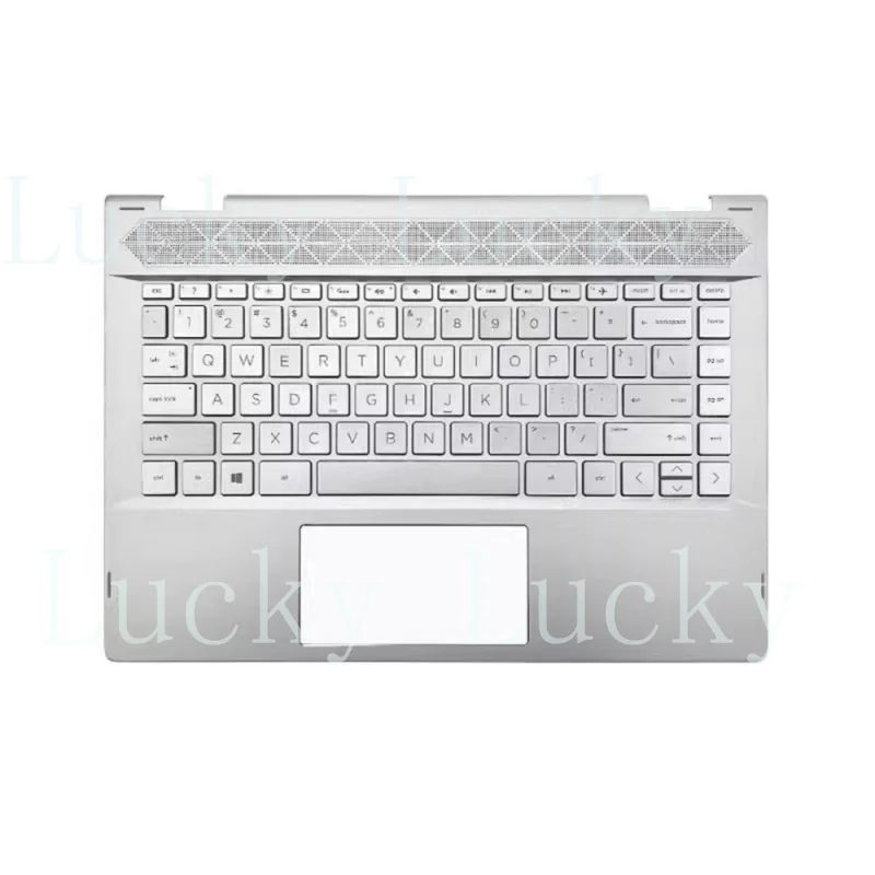 

Клавиатура и подставка для рук (пальмрест) для HP X360 14-CD L18953-001 с подсветкой, серебристые