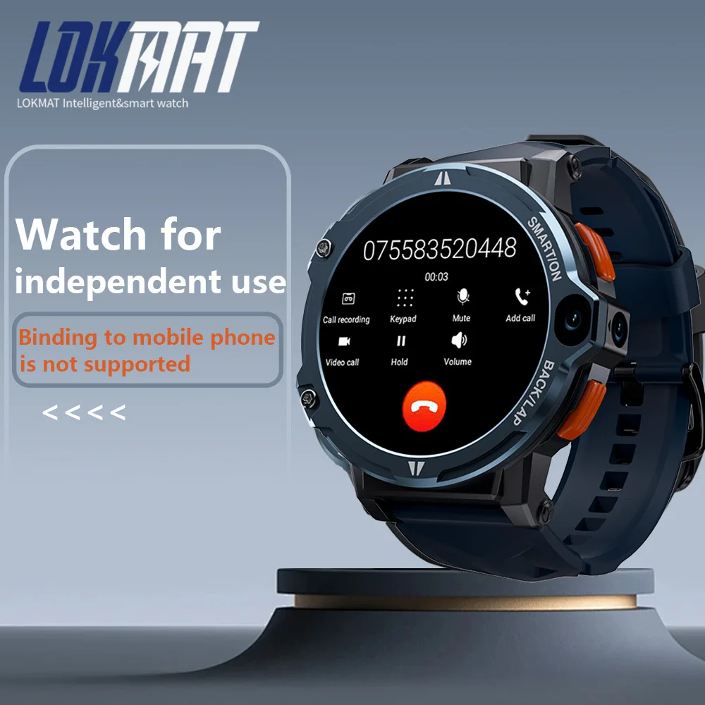 LOKMAT APPLLP 6 PRO Android 4G Smart Watch Phone Full Round Touch Screen Dual Camera GPS Wifi Call Wacth Heart Rate Monitor