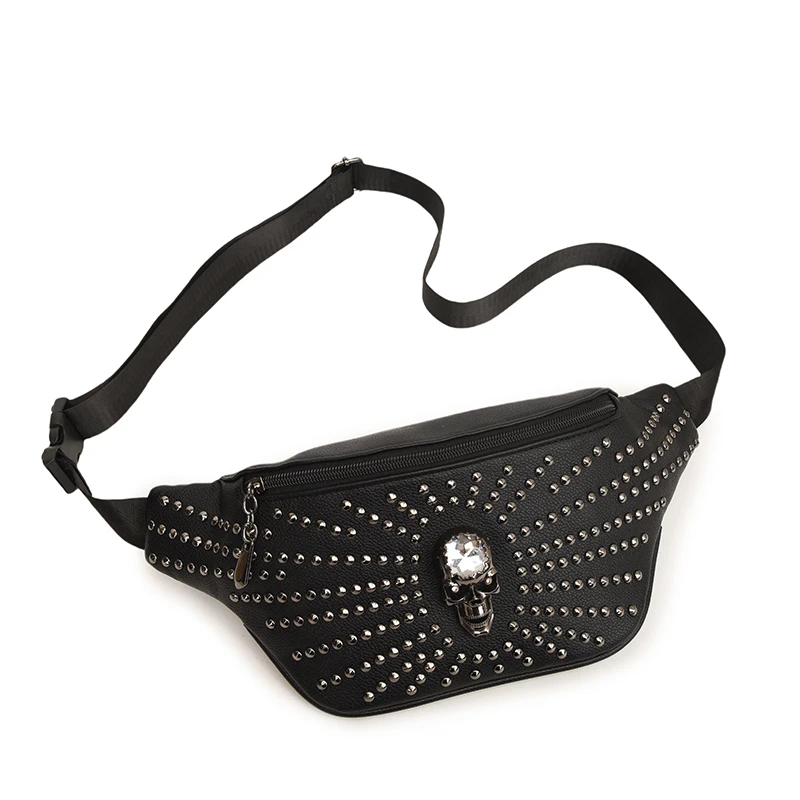 

Brand Men Waist Bag Designer Belt Bag Fashion Rivets Chest pack Hip Pack Casual Travel unisex shoulder Crossbody Bag phone purse