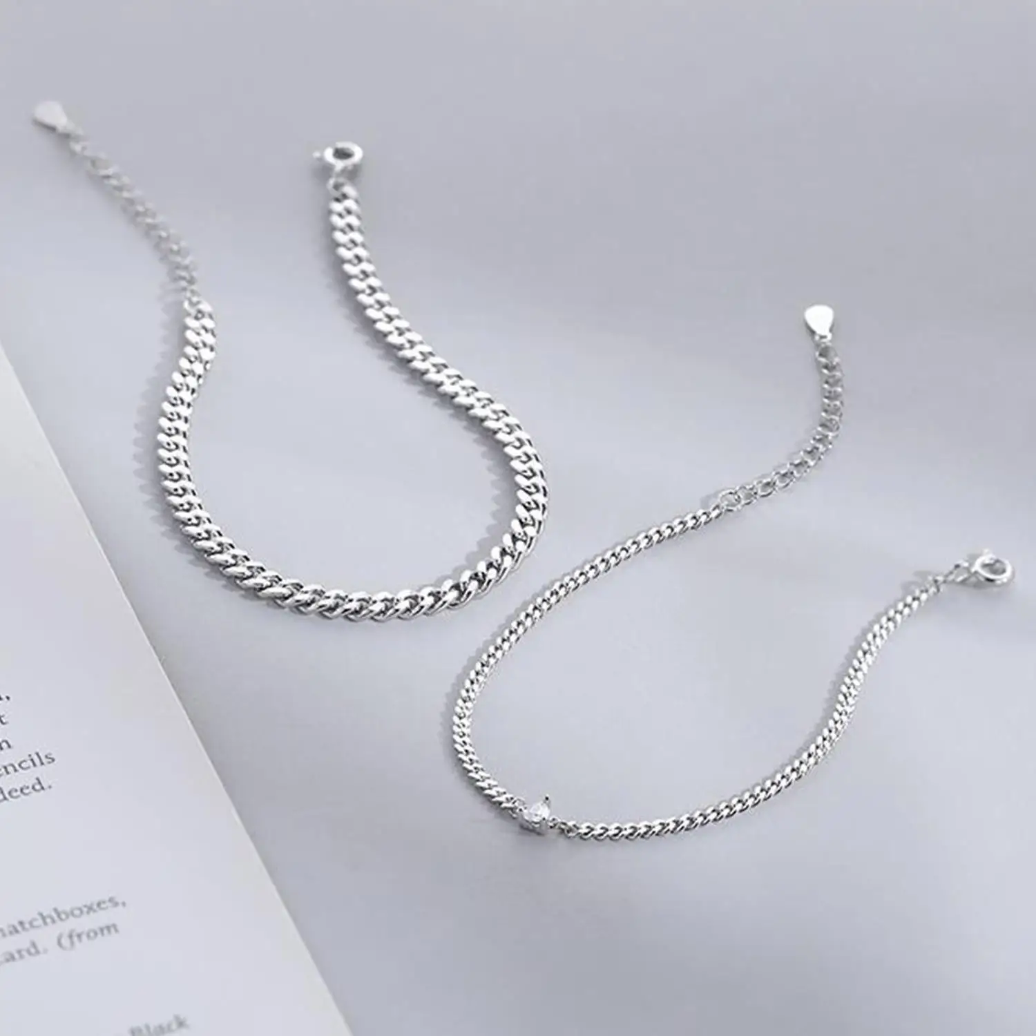 2 pçs simples e minimalista corrente de aço inoxidável pulseiras conjunto para homens moda rua chique pulseira feminina 2025 nova moda jóias