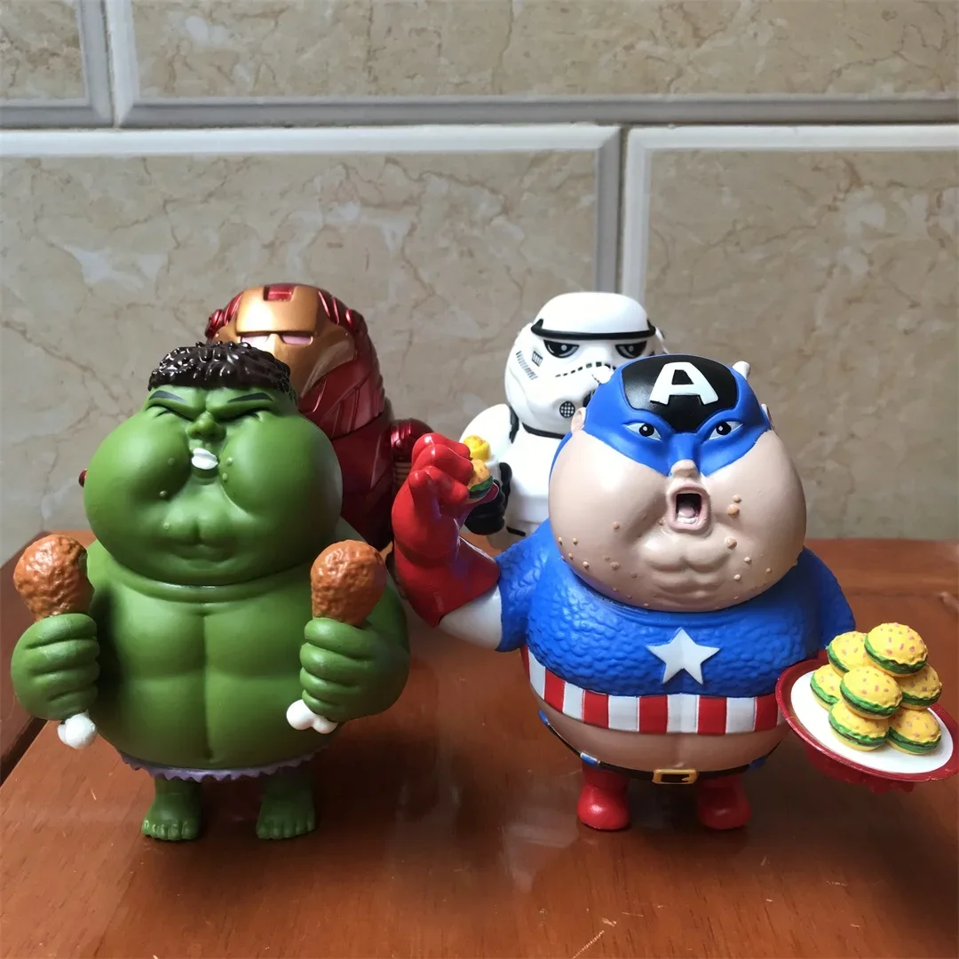 Hasbro Marvel Action Figure The Avengers Fat Man Series Spider-man Iron Man Hulk Doll Model Doll Decoration Toy