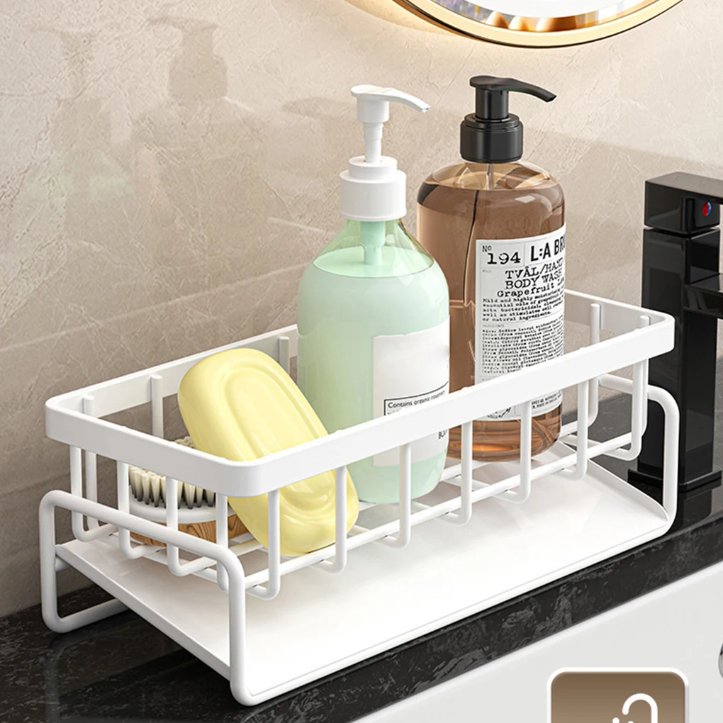 Space-Saving Shelf Organizer Rust-Proof Storage Rack For Kitchen Accessories Space-Organizing Basket