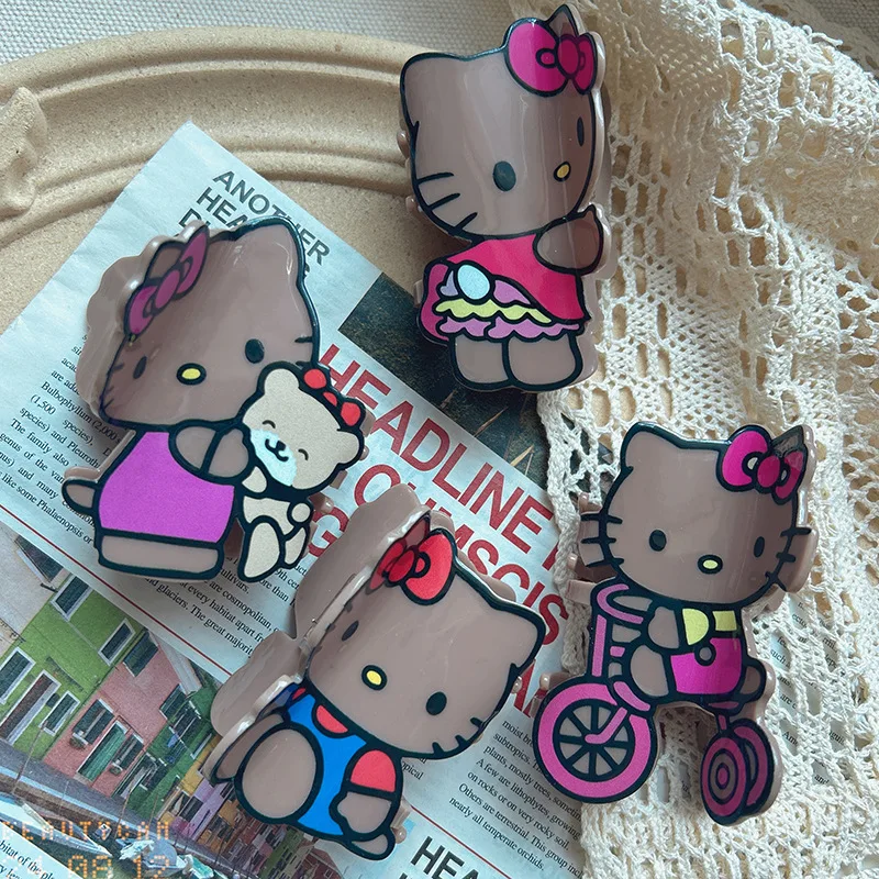 

New Kawaii Sanrio Anime Hairpin Cute Hello Kitty Cartoon Sweet and Versatile Fashionable and Exquisite Hair Ornaments Girl Gift