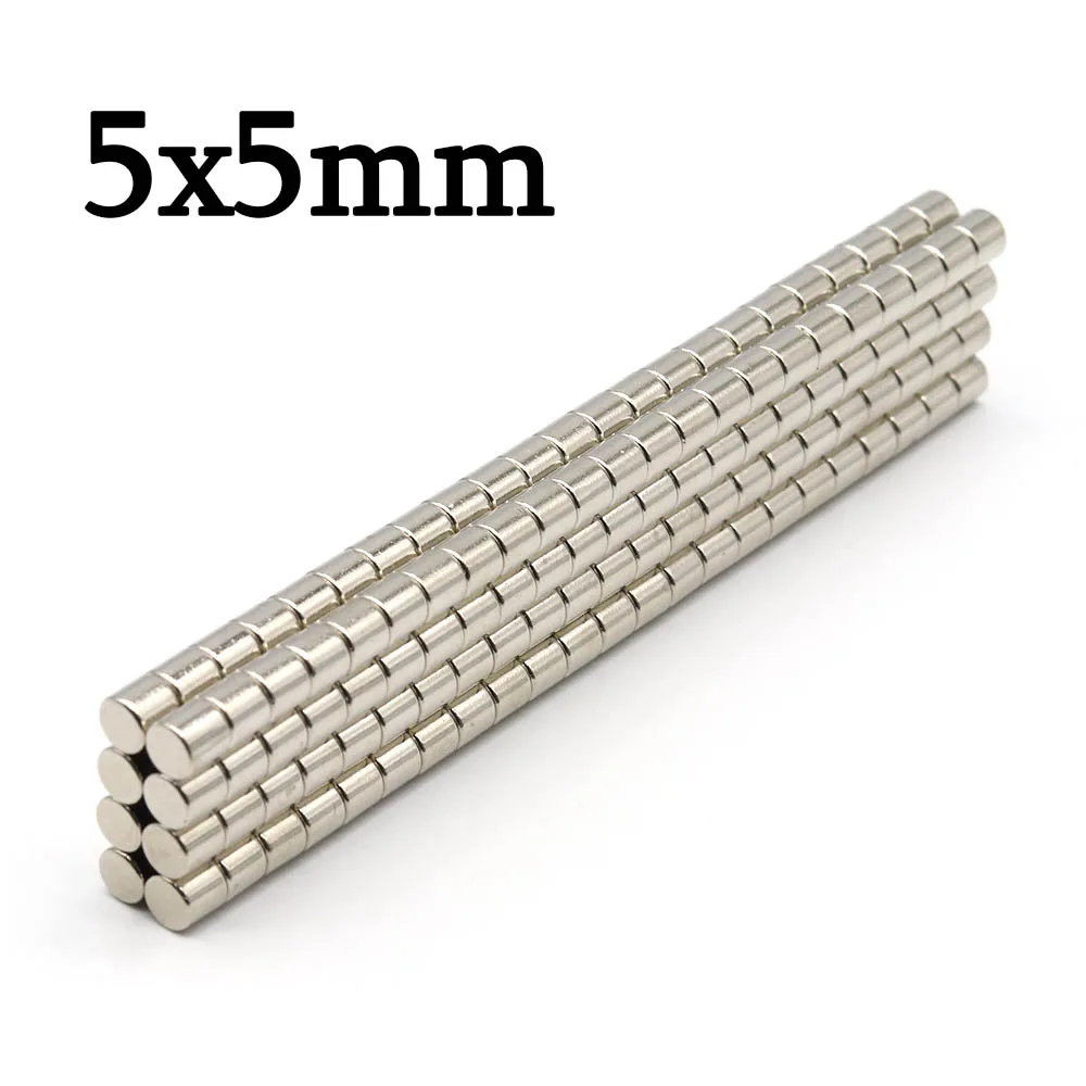 

5mmx5mm Super Strong Round Neodymium Magnet Powerful Magnets N35 small Permanent Magnetic NdfeB Refrigerator Magnet 5x5