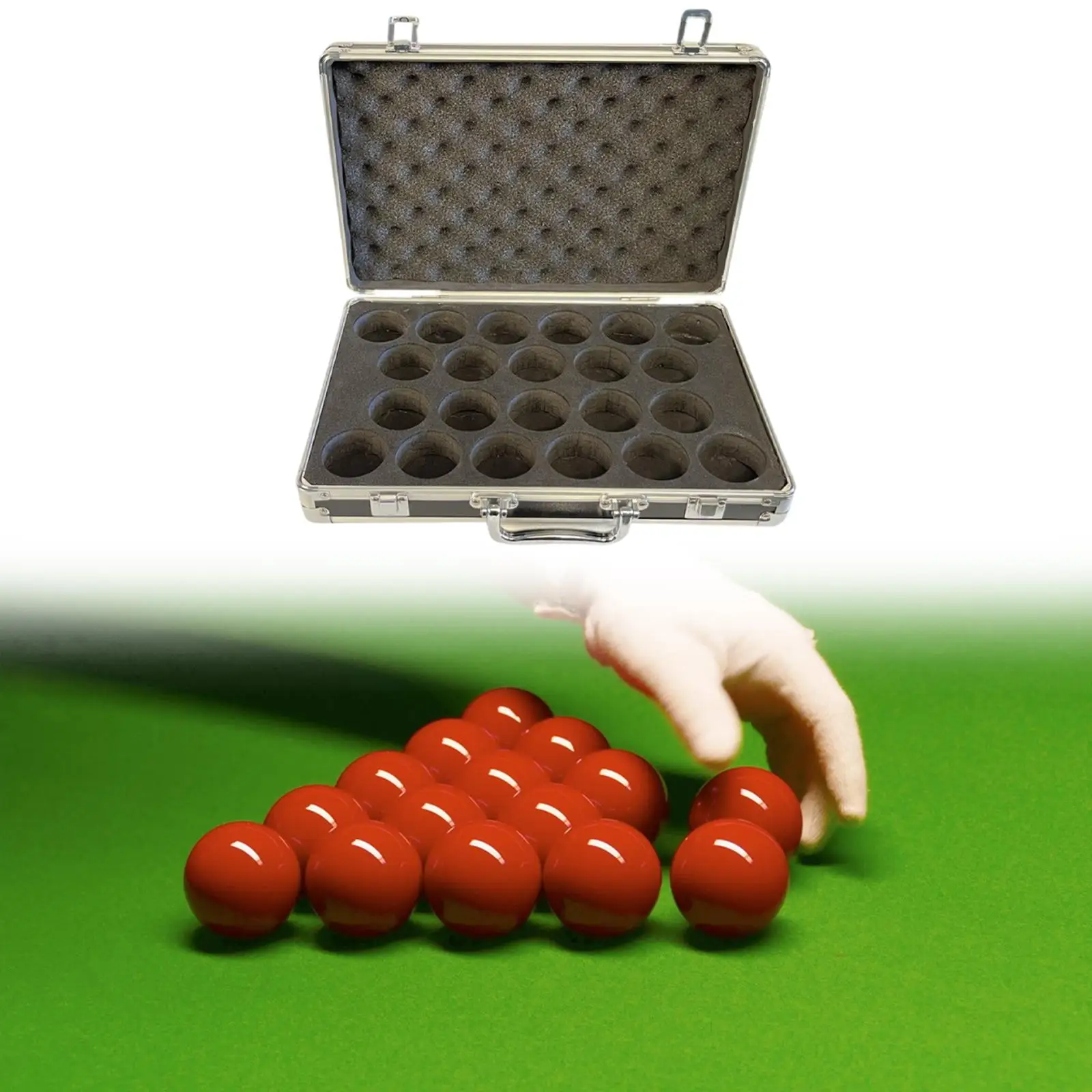 Aluminum Alloy Billiard Ball Storage Box Large Capacity Pool Balls Holder with Handle for Billiards Practice Accessories