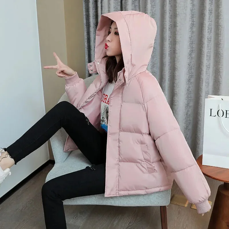 Hooded Winter 2023Women's Coat Parka Down Cotton Jackets Long Sleeved Female Korean Down Cotton Coat Warm Overcoat